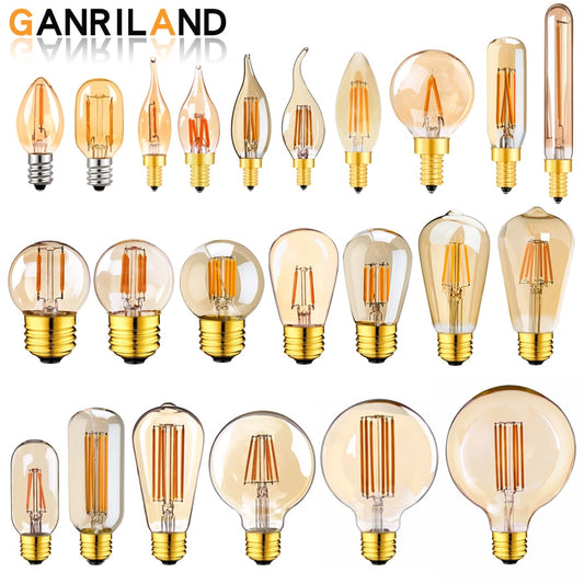 E14 E27 LED Bulb 220V Dimmable Vintage LED Filament Light Bulb T22 1W Retro Incandescent Decoration Led Lighting Lamp Ampoule