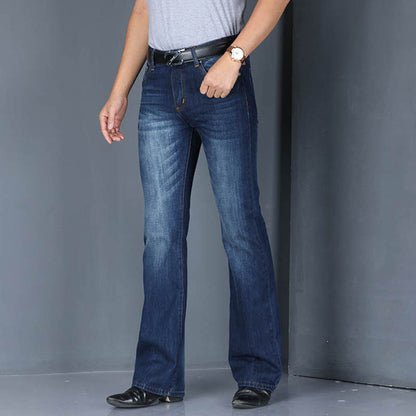 Modis Big Flared Boot Cut Leg Flared Loose Fit high Waist Male Designer Classic Denim Jeans - Hiccupzz