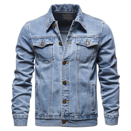 Hot Sale Blank Wash Blue Plus Size Jacket denim for Men Cotton Jackets Jeans In Stock Wholesale OEM Custom - Hiccupzz