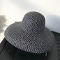 HT3072 New Summer Hat Women Vintage Wide Brim Sun Hat Female Dome Beach Cap Lady Breathable Straw Hat Women Patchwork Beach Hat - Hiccupzz