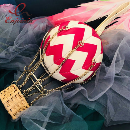Red Hot Air Balloon Shape Handbag Party Clutch Bag for Women - Hiccupzz