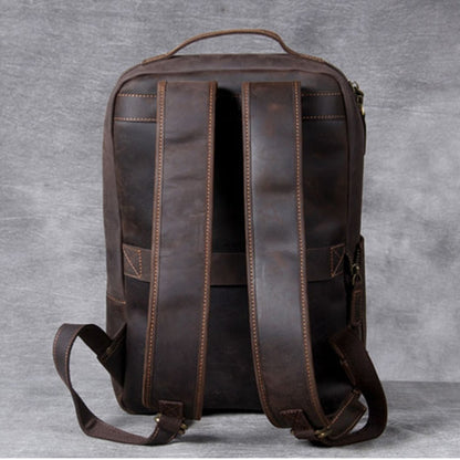 Vintage Crazy Horse Genuine Leather Backpack for Men - Hiccupzz