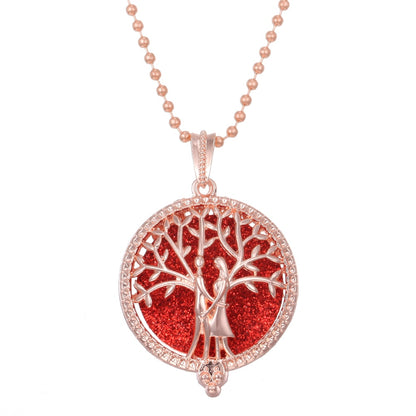 Aromatherapy Necklace Tree of Life Diffuser,Pendant Essential Oil Perfume Aroma Diffuser Necklace - Hiccupzz