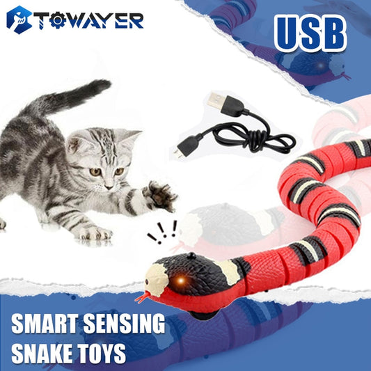 Smart Sensing Snake Interactive Cat Toys Automatic Toys For Cats USB Charging Accessories Kitten Toys for Pet Dogs Game Play Toy - Hiccupzz