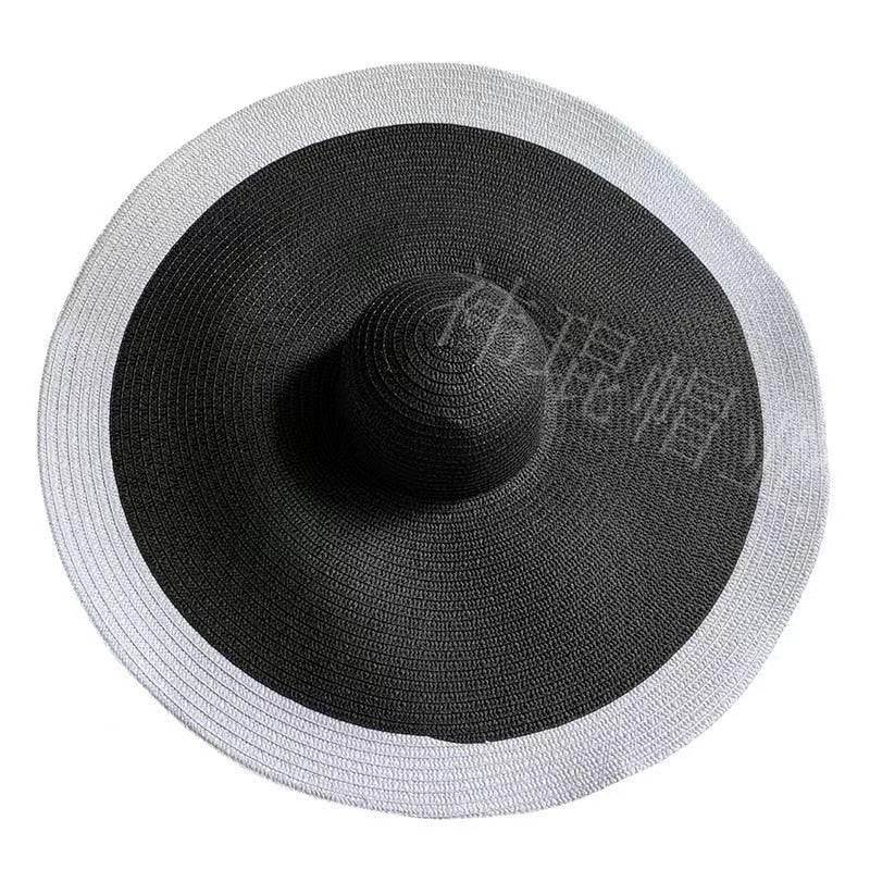 70cm Oversized  Wide Brim Sun Hat Travel  Large UV Protection Beach Straw Hats Women Summer Floppy Foldable Chapeaux Wholesale