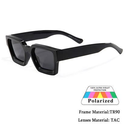 Thick Crystal Acetate Square Sunglasses Men High Quality Polarized Driving Sun Glasses Women Designer Oculos UV400 Case - Hiccupzz