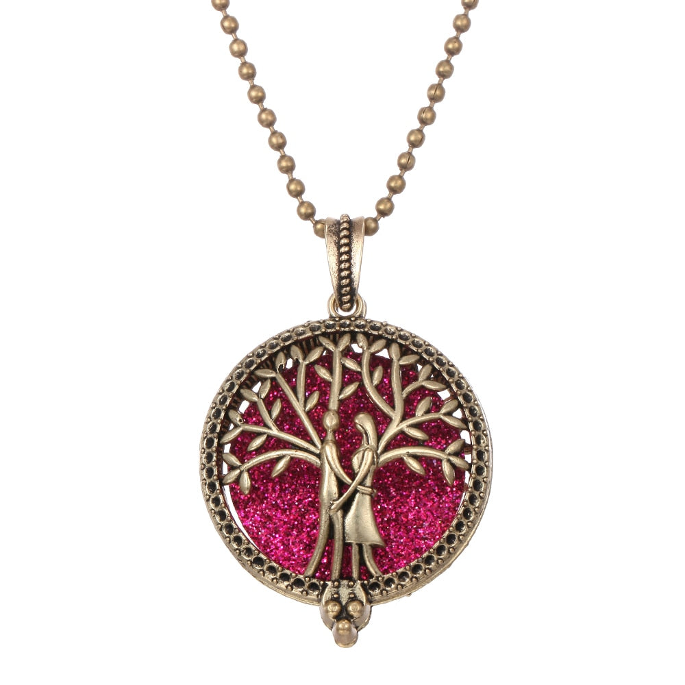 Aromatherapy Necklace Tree of Life Diffuser,Pendant Essential Oil Perfume Aroma Diffuser Necklace