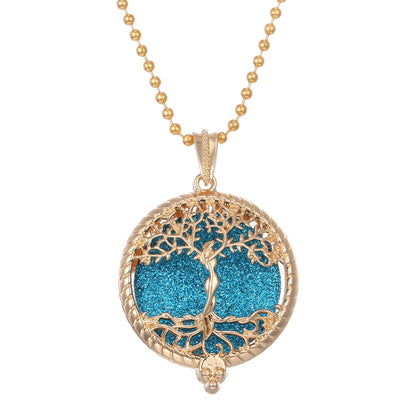 Aromatherapy Necklace Tree of Life Diffuser,Pendant Essential Oil Perfume Aroma Diffuser Necklace - Hiccupzz