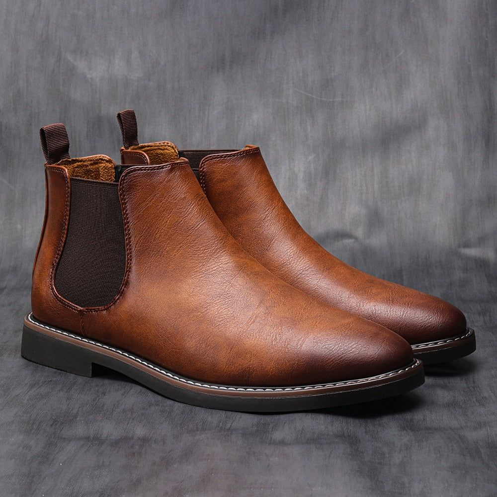 40-46 Men Chelsea ankle boots retro leather for Men