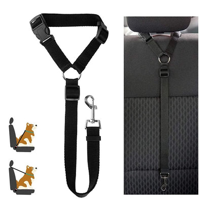 Two-in-one Nylon Adjustable Dogs Harness Collar Pet dog Accessories Pet Car Seat Belt Lead Leash Backseat Safety Belt - Hiccupzz
