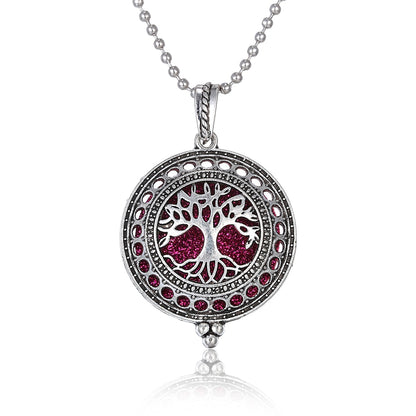 Aromatherapy Necklace Tree of Life Diffuser,Pendant Essential Oil Perfume Aroma Diffuser Necklace - Hiccupzz