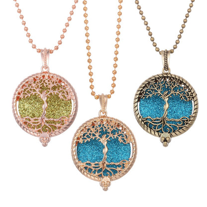 Aromatherapy Necklace Tree of Life Diffuser,Pendant Essential Oil Perfume Aroma Diffuser Necklace - Hiccupzz