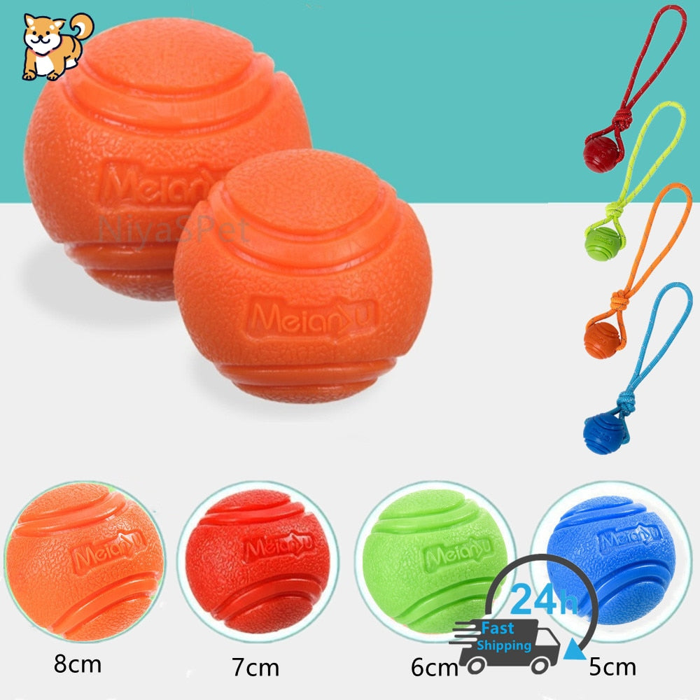 Dog Ball Indestructible Chew Bouncy Rubber Ball Toys Pet Dog Toy Ball with String Interactive Toys for Big Dog Puppy Games Toys