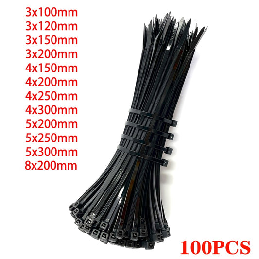 Self-locking plastic nylon tie 100 PCS