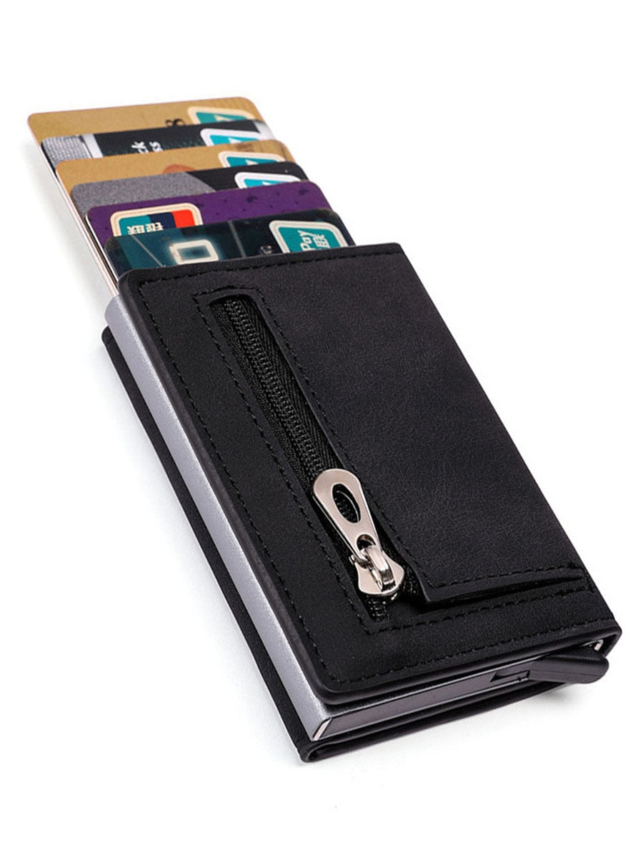 Rfid Anti-magnetic Credit Cards Holder With Organizer Coin Pocket