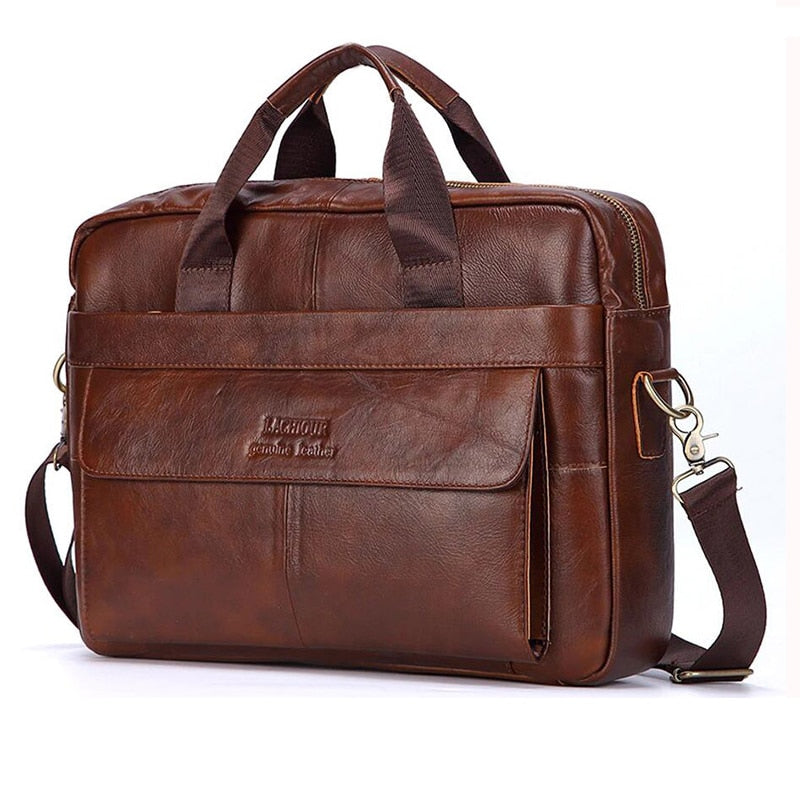 Bolsos de mano de piel auténtica para hombre