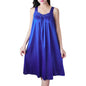 Hot！Women Night Dress Solid Color Sleeveless Knee Length Breathable Great Stitching Women Nightie Lady Pajamas for Female - Hiccupzz