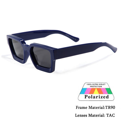 Thick Crystal Acetate Square Sunglasses Men High Quality Polarized Driving Sun Glasses Women Designer Oculos UV400 Case - Hiccupzz