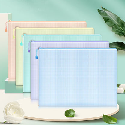 5pcs Mesh Zipper Pouch Document Bag Waterproof Zip File Folders A4 School Office Supplies Pencil Case Storage Bags - Hiccupzz