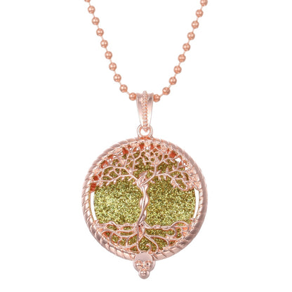Aromatherapy Necklace Tree of Life Diffuser,Pendant Essential Oil Perfume Aroma Diffuser Necklace - Hiccupzz