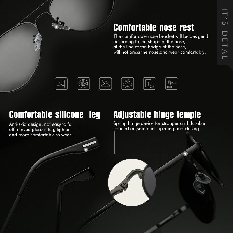 Classic Aviation Brand Design Polarized Sunglasses Men