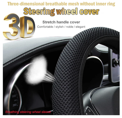 New Four seasons universal massage coarse mesh ice silk ring free elastic fashion steering wheel cover accessories - Hiccupzz