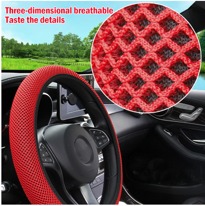 New Four seasons universal massage coarse mesh ice silk ring free elastic fashion steering wheel cover accessories - Hiccupzz