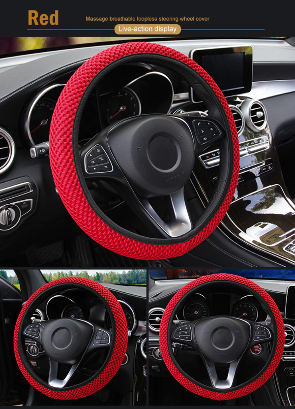 New Four seasons universal massage coarse mesh ice silk ring free elastic fashion steering wheel cover accessories