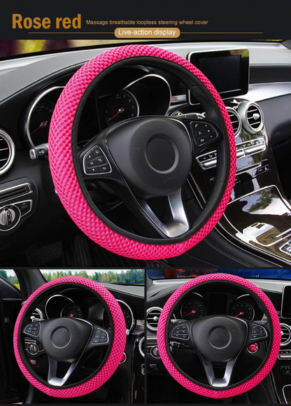 New Four seasons universal massage coarse mesh ice silk ring free elastic fashion steering wheel cover accessories - Hiccupzz