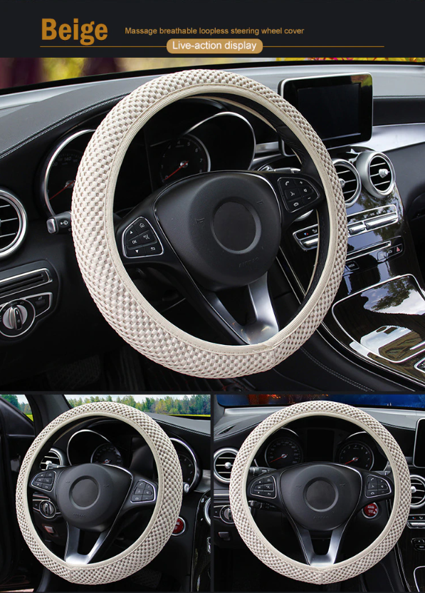 New Four seasons universal massage coarse mesh ice silk ring free elastic fashion steering wheel cover accessories