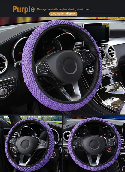 New Four seasons universal massage coarse mesh ice silk ring free elastic fashion steering wheel cover accessories - Hiccupzz