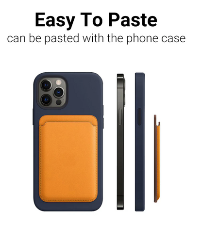 For Magsafe Magnetic Card Holder Case For iPhone 13 11 12 Pro MAX mini Leather Wallet Cover XR XS MAX Card phone Bag Adsorption - Hiccupzz
