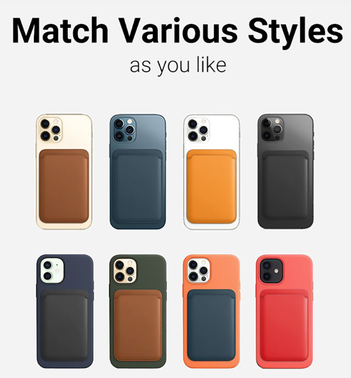 For Magsafe Magnetic Card Holder Case For iPhone 13 11 12 Pro MAX mini Leather Wallet Cover XR XS MAX Card phone Bag Adsorption