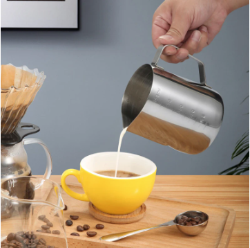 Stainless Steel Milk Frothing Pitcher Espresso Steaming Coffee Barista Latte Frother Cup Cappuccino Milk Jug Cream Froth Pitcher - Hiccupzz