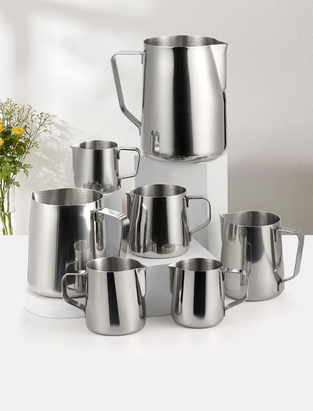 Stainless Steel Milk Frothing Pitcher Espresso Steaming Coffee Barista Latte Frother Cup Cappuccino Milk Jug Cream Froth Pitcher