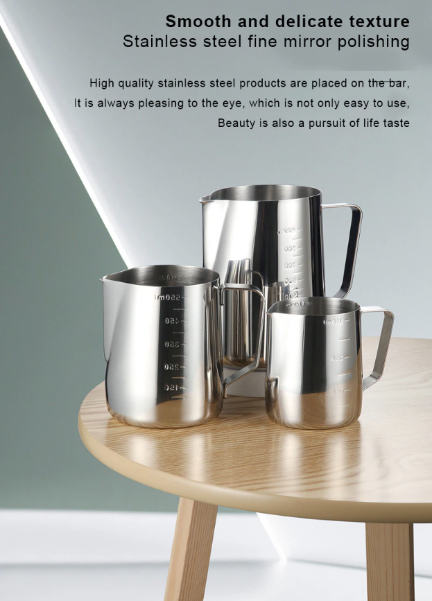 Stainless Steel Milk Frothing Pitcher Espresso Steaming Coffee Barista Latte Frother Cup Cappuccino Milk Jug Cream Froth Pitcher