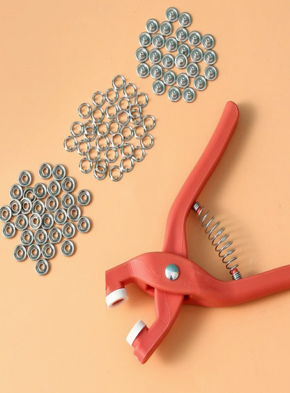 Plier Tool 50 Set Metal Sewing Buttons Hollow Solid Five-claw Buckle Metal Snap Buttons for Installing Clothes DIY Craft - Hiccupzz