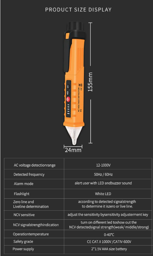 Electrometer Pen Partition Wall Multi-Functional Electrician Wire Measuring Broken Road Section Point Electronic Electrometer Pe