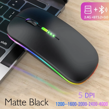 New Bluetooth Wireless Mouse with USB Rechargeable RGB Mouse for Computer Laptop PC Macbook Gaming Mouse Gamer 2.4GHz Portable M