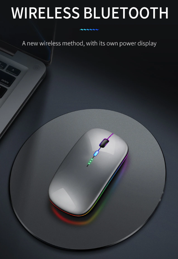 New Bluetooth Wireless Mouse with USB Rechargeable RGB Mouse for Computer Laptop PC Macbook Gaming Mouse Gamer 2.4GHz Portable M