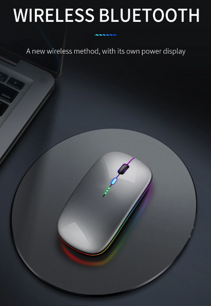 New Bluetooth Wireless Mouse with USB Rechargeable RGB Mouse for Computer Laptop PC Macbook Gaming Mouse Gamer 2.4GHz Portable M - Hiccupzz