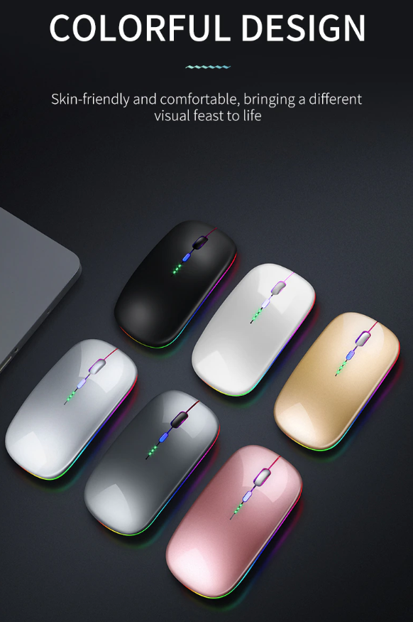 New Bluetooth Wireless Mouse with USB Rechargeable RGB Mouse for Computer Laptop PC Macbook Gaming Mouse Gamer 2.4GHz Portable M