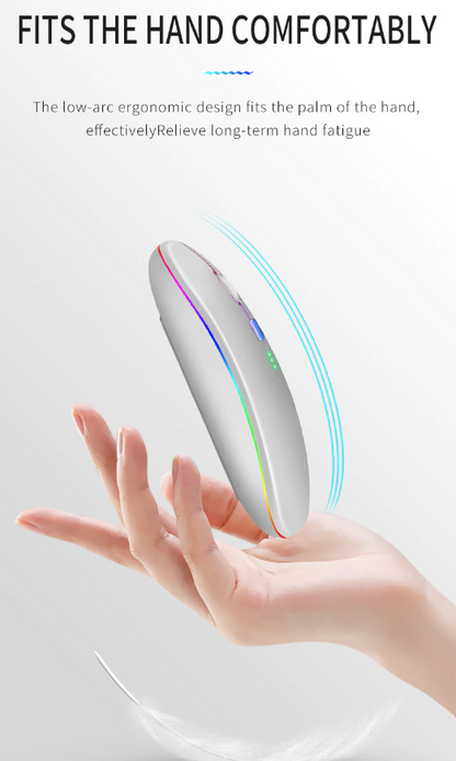 New Bluetooth Wireless Mouse with USB Rechargeable RGB Mouse for Computer Laptop PC Macbook Gaming Mouse Gamer 2.4GHz Portable M - Hiccupzz