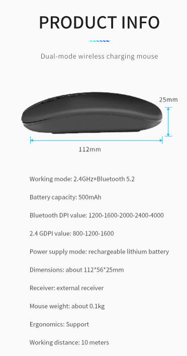 New Bluetooth Wireless Mouse with USB Rechargeable RGB Mouse for Computer Laptop PC Macbook Gaming Mouse Gamer 2.4GHz Portable M