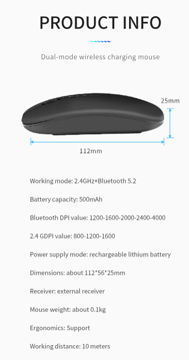 New Bluetooth Wireless Mouse with USB Rechargeable RGB Mouse for Computer Laptop PC Macbook Gaming Mouse Gamer 2.4GHz Portable M - Hiccupzz