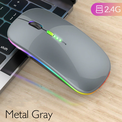 New Bluetooth Wireless Mouse with USB Rechargeable RGB Mouse for Computer Laptop PC Macbook Gaming Mouse Gamer 2.4GHz Portable M - Hiccupzz