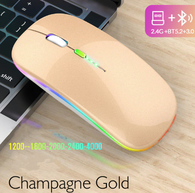 New Bluetooth Wireless Mouse with USB Rechargeable RGB Mouse for Computer Laptop PC Macbook Gaming Mouse Gamer 2.4GHz Portable M