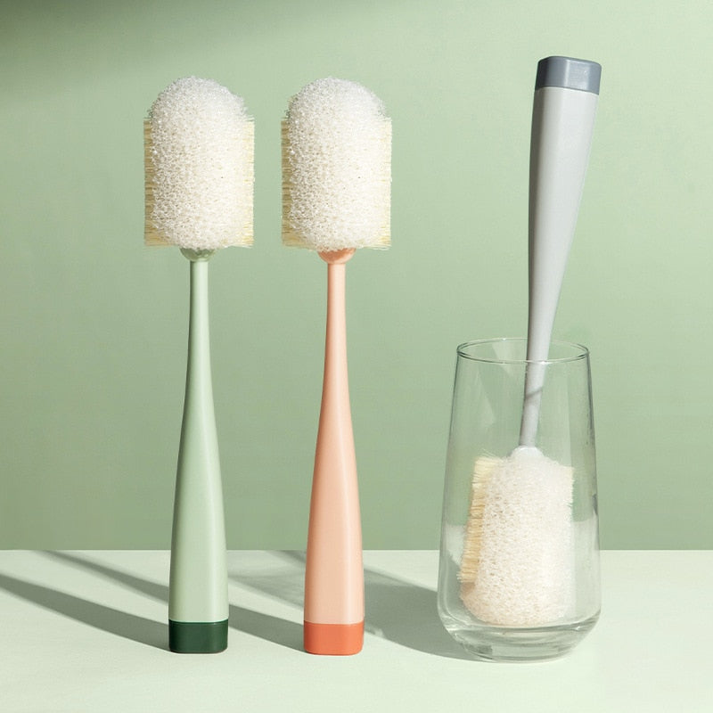 Cleaning Sponge Brush Long Handle Bottle