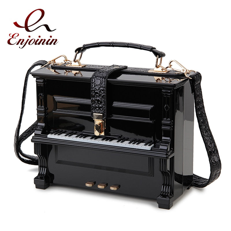 Piano Acrylic Box Shaped Women Purses and Handbags Designer Shoulder Bags