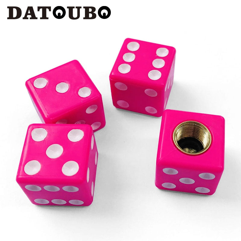 4 pcs High quality Plastic ABS Dice Novelty Car Tyre Valve Caps